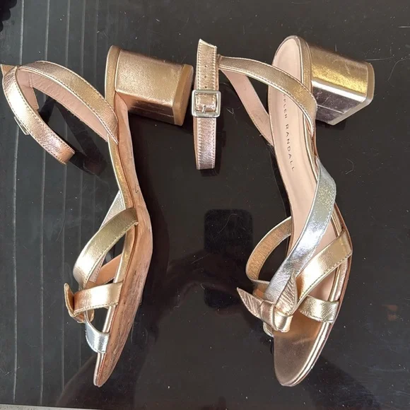 Loeffler Randall Anny Sandal Heel Multi Rose Gold Silver Bow Knot 7 - Picture 4 of 7